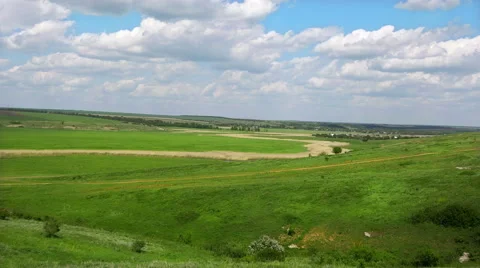 Meadow and blue sky Stock Footage 50142931