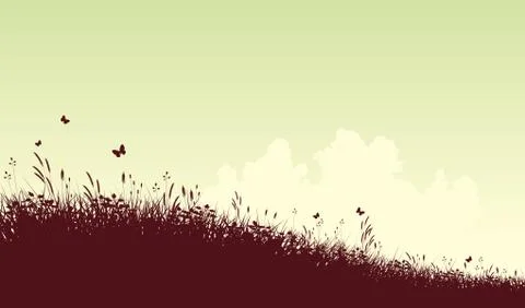 Meadow and sky Stock Illustration