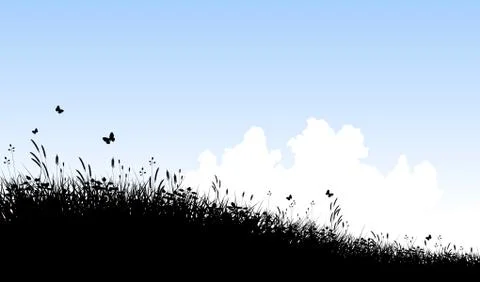 Meadow and sky Stock Illustration
