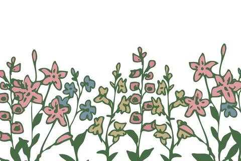 Meadow flowers background Stock Illustration