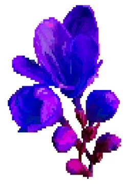 Meadow flowers pixel vector illustration isolated on white background Stock Illustration