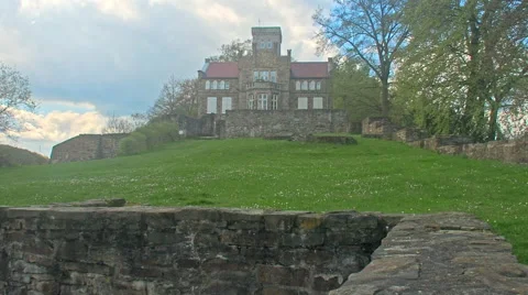 Meadow in the inner ward of a former keep Video stock 62489197