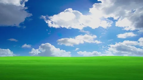 Meadow landscape blue sky with cloud fast mover time lapse background Stock Footage 140775071