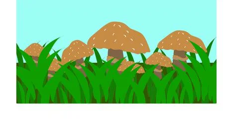 Meadow with mushrooms Stock Illustration