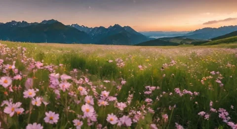 Meadow Oasis in the Mountains Stock Footage 271556799