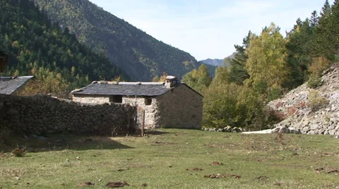 Meadow with old house of Ramio Stock Footage 33421054