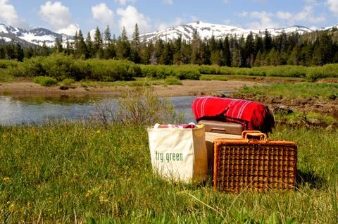 Meadow picnic Stock Photos