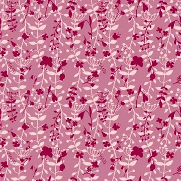 Meadow seamless pattern with a lot of spring and summer flowers from gardens Stock Illustration