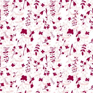 Meadow seamless pattern with a lot of spring and summer flowers from gardens Stock Illustration