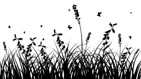 Meadow silhouettes Stock Illustration