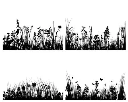 Meadow silhouettes Stock Illustration