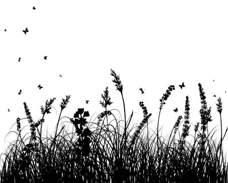 Meadow silhouettes Stock Illustration