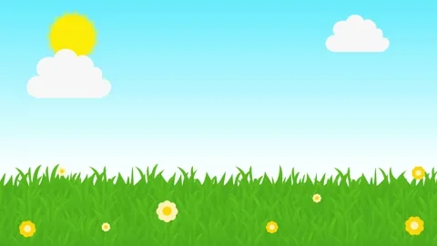 Meadow sky and clouds with sun. Video Nature 4k. Stock Footage 156384532