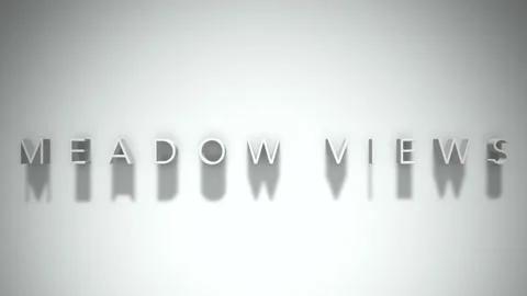 Meadow views 3D title animation white text on a white background Stock Footage 299749842