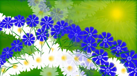 Meadow of wildflowers.  Animation. Loop able File. Video stock 37738457