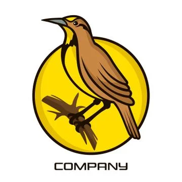 Meadowlark bird logo Stock Illustration
