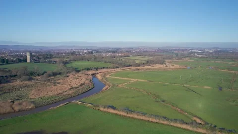 Meadows and Marshland around Clyst River in Topsham, Devon, England 스톡 동영상 169346341