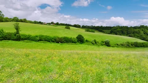 Meadows, Farms and Fields over Torquay from a drone, Devon, England Stock-Footage 276510107