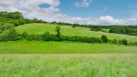 Meadows, Farms and Fields over Torquay from a drone, Devon, England Stock-Footage 276510122
