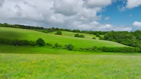 Meadows, Farms and Fields over Torquay from a drone, Devon, England Stock-Footage 276510137