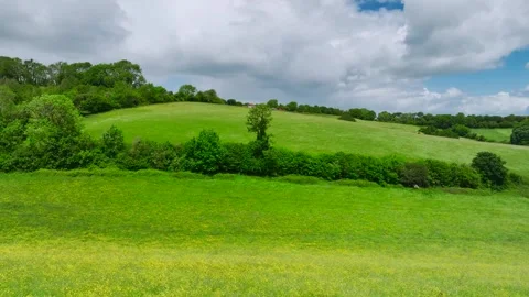 Meadows, Farms and Fields over Torquay from a drone, Devon, England Stock-Footage 276510165