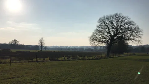Meadows in the sun in England Stock Footage 150356880