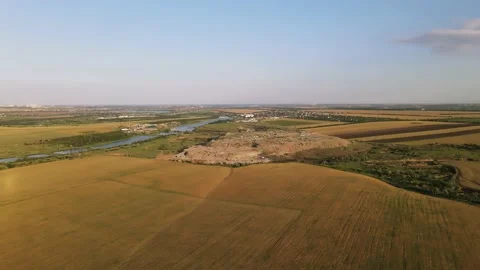 Meadows With Wheat. Flight Over the Ukrainian Village Видео 134469124
