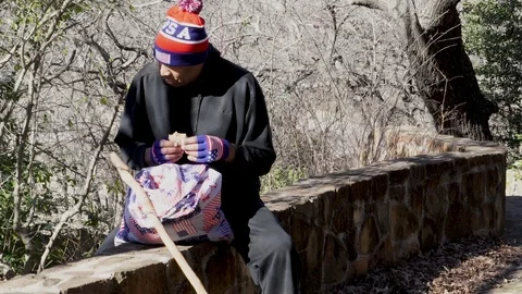 A meager bite to eat Stock Footage 125493960