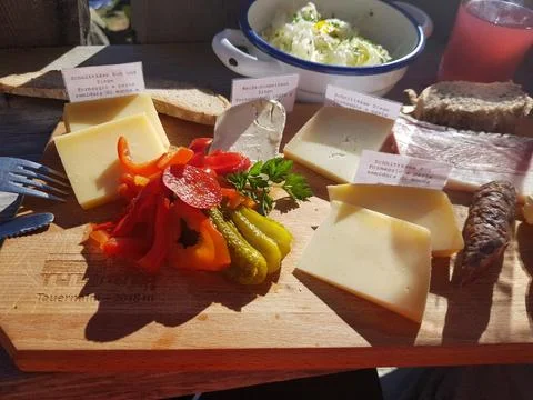 Meal on a Alm Stock-Fotos