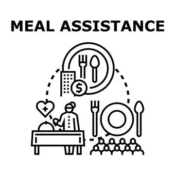 Meal assistance program vector concept illustration Stock Illustration
