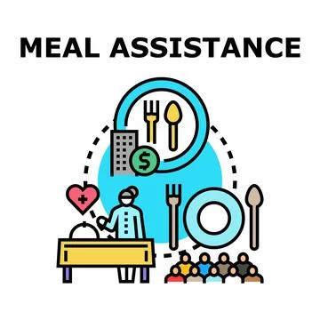 Meal assistance program vector concept illustration Stock Illustration