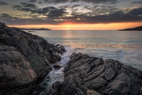 Meal Beach Sunset Foto stock
