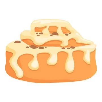 Meal cinnamon roll bun icon cartoon vector. Pastry food Stock Illustration