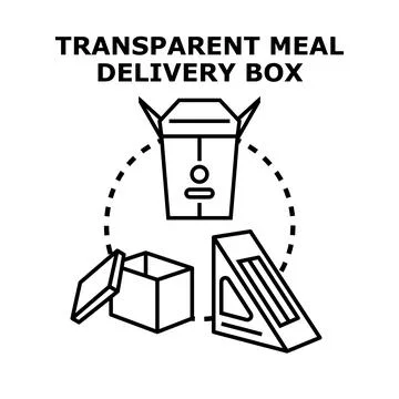 Meal delivery packaging boxes vector illustration concept イラスト素材