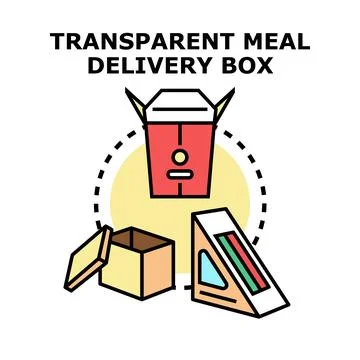 Meal delivery packaging boxes vector illustration concept Stock Illustration