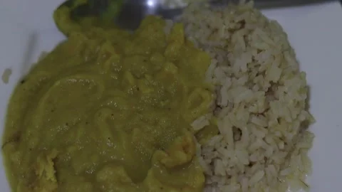 Meal of dhal and rice Stock Footage 339634907