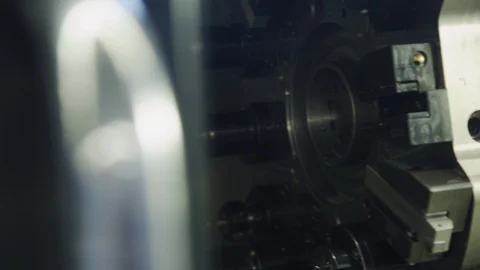 Meal factory with metal construction device and washing machine Stock Footage 123678341