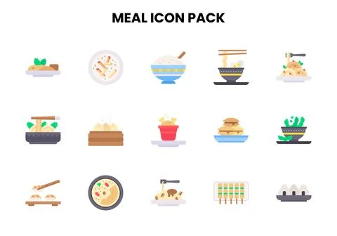 Meal Flat Graphics Icons Pack Stock Illustration
