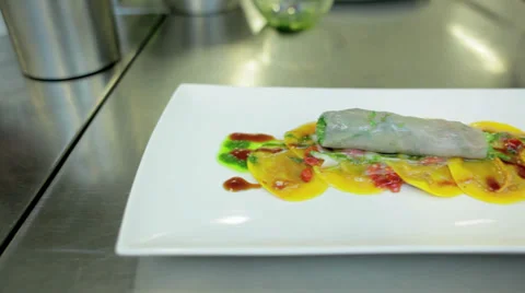 Meal Garnishing Stock Footage 36053186