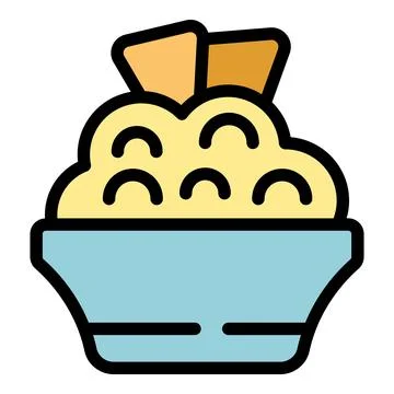 Meal hummus icon vector flat Stock Illustration