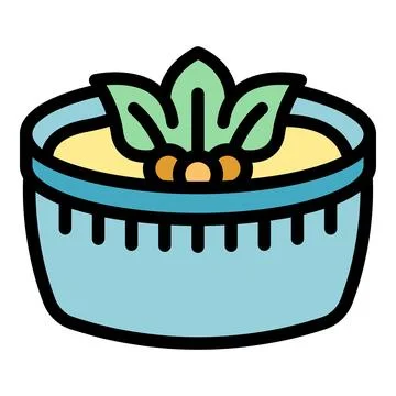 Meal hummus icon vector flat Stock Illustration