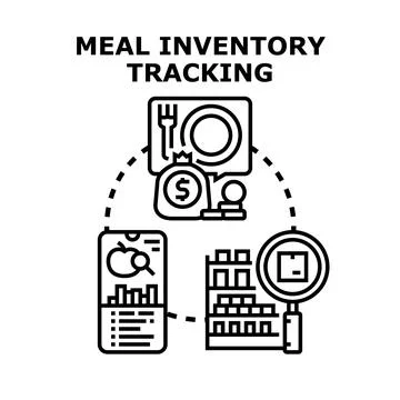Meal inventory tracking digital software concept Stock Illustration