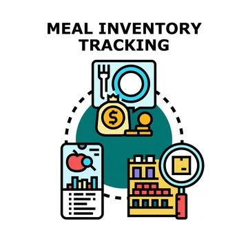 Meal inventory tracking digital software concept Stockillustratie