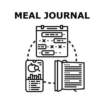 Meal journal concept for diet tracking and planning Stock Illustration