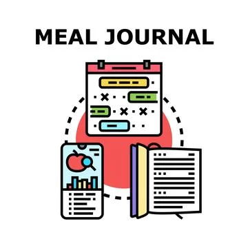 Meal journal concept for diet tracking and planning Stock Illustration