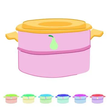 Meal lunch box vector cartoon graphic Stock Illustration