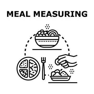 Meal measuring portion control for healthy diet Stock Illustration