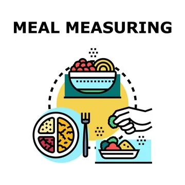 Meal measuring portion control for healthy diet Stock Illustration