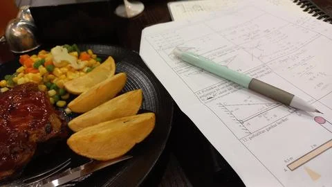 Meal n math Stock Photos