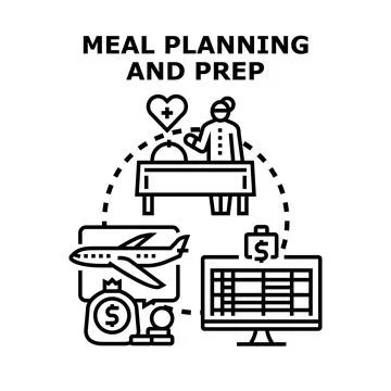 Meal planning and prep concept vector illustration Stock Illustration